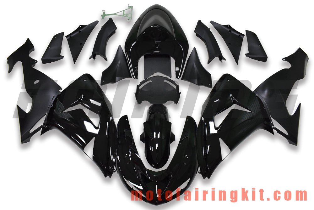 Fairing Kits Fit for ZX-10R ZX10R 2006 2007 ZX-10R ZX10R 06 07 Plastic ABS Injection Mold Complete Motorcycle Body Aftermarket Bodywork Frame (Black) B071