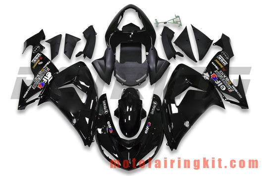 Fairing Kits Fit for ZX-10R ZX10R 2006 2007 ZX-10R ZX10R 06 07 Plastic ABS Injection Mold Complete Motorcycle Body Aftermarket Bodywork Frame (Black) B073