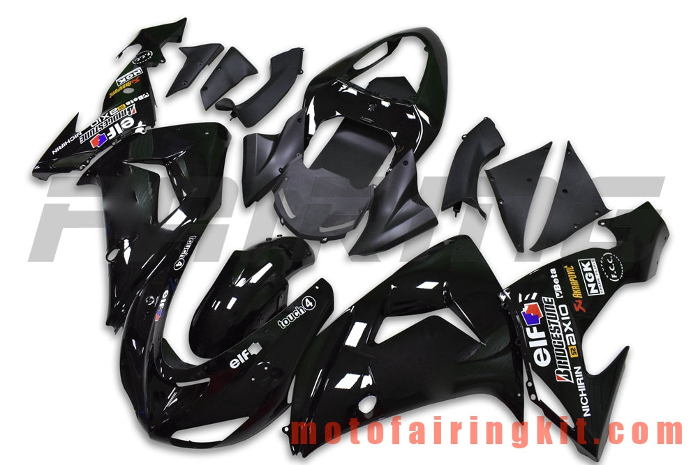 Fairing Kits Fit for ZX-10R ZX10R 2006 2007 ZX-10R ZX10R 06 07 Plastic ABS Injection Mold Complete Motorcycle Body Aftermarket Bodywork Frame (Black) B073