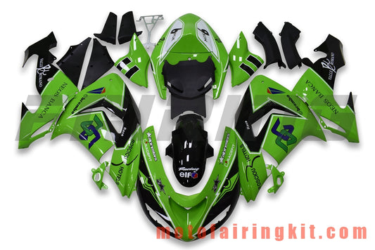 Fairing Kits Fit for ZX-10R ZX10R 2006 2007 ZX-10R ZX10R 06 07 Plastic ABS Injection Mold Complete Motorcycle Body Aftermarket Bodywork Frame (Green & Black) B074