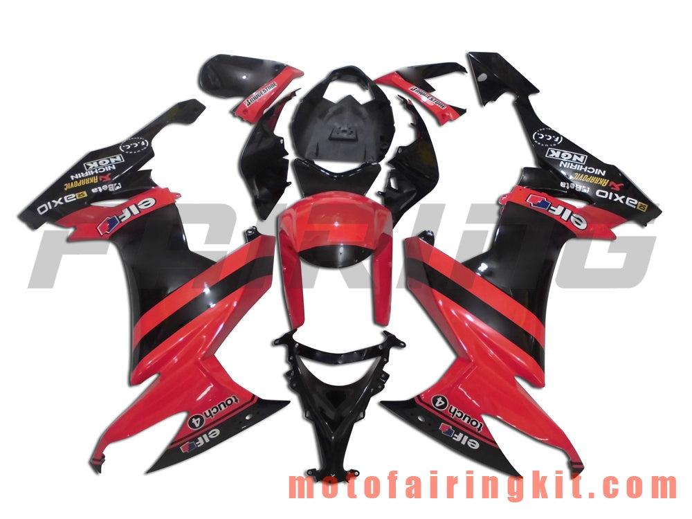 Fairing Kits Fit for ZX-10R ZX10R 2008 2009 2010 ZX10R 08 09 10 Plastic ABS Injection Mold Complete Motorcycle Body Aftermarket Bodywork Frame (Red & Black) B005