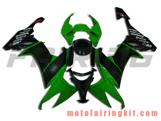 Kits de carenado aptos para ZX-10R ZX10R 2008 2009 2010 ZX10R 08 09 10 Molde de inyección de plástico ABS Carrocería completa para motocicleta Marco de carrocería de posventa (negro y verde) B006