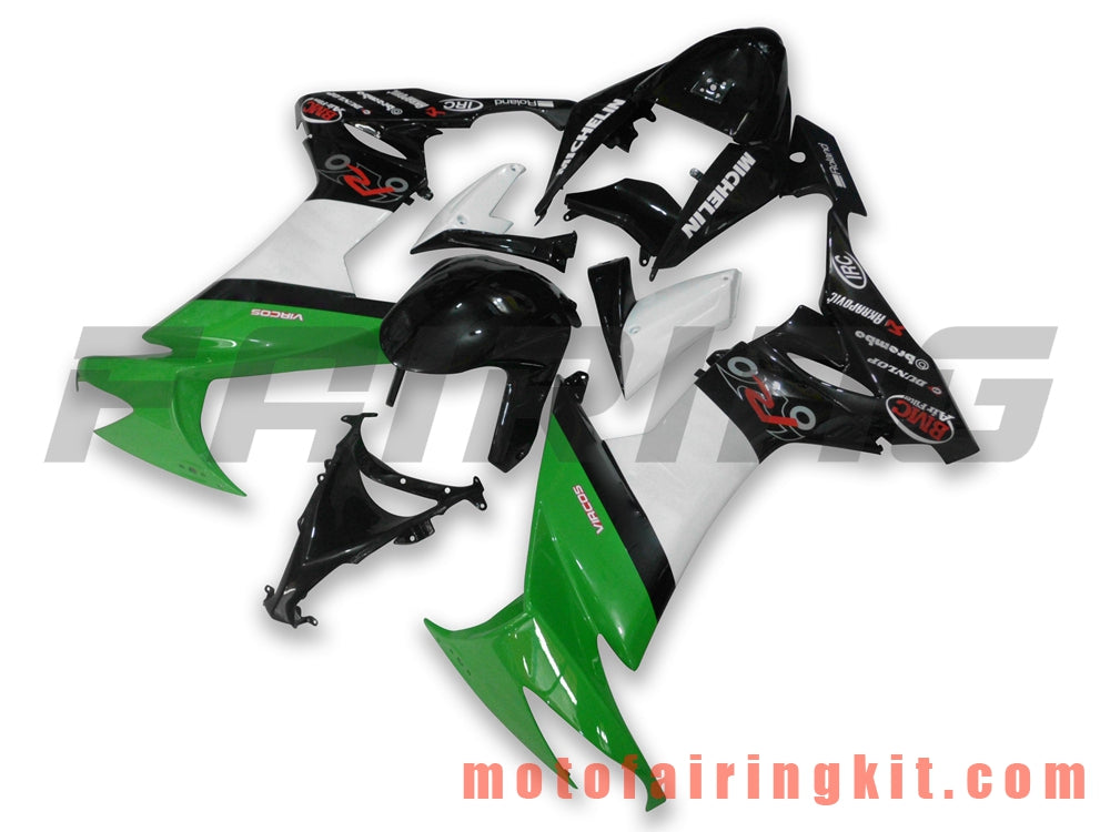 Fairing Kits Fit for ZX-10R ZX10R 2008 2009 2010 ZX10R 08 09 10 Plastic ABS Injection Mold Complete Motorcycle Body Aftermarket Bodywork Frame (White & Black) B008