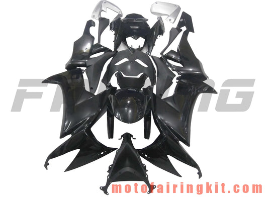 Fairing Kits Fit for ZX-10R ZX10R 2008 2009 2010 ZX10R 08 09 10 Plastic ABS Injection Mold Complete Motorcycle Body Aftermarket Bodywork Frame (Black & Silver) B010