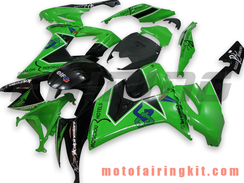 フェアリングキット ZX-10R ZX10R 2008 2009 2010 ZX10R 08 09 10 プラスチック ABS 射出成形 完全なオートバイボディ アフターマーケットボディワークフレーム (グリーン &amp; ブラック) B011