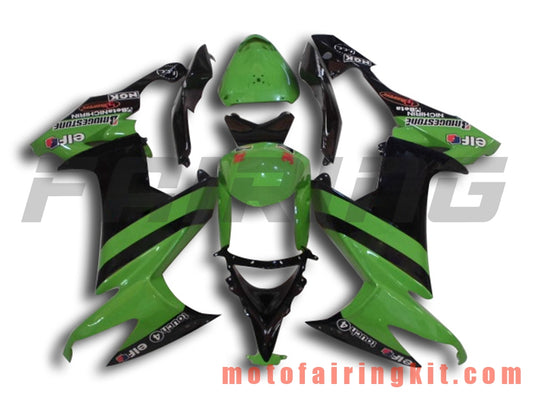 Fairing Kits Fit for ZX-10R ZX10R 2008 2009 2010 ZX10R 08 09 10 Plastic ABS Injection Mold Complete Motorcycle Body Aftermarket Bodywork Frame (Green & Black) B012