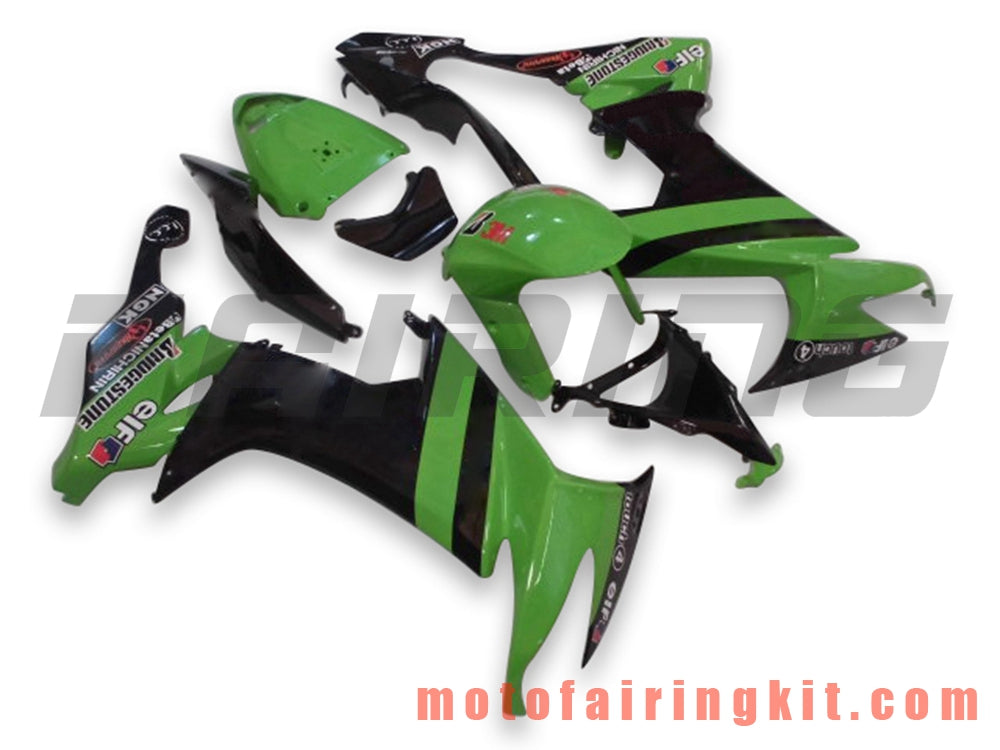 フェアリングキット ZX-10R ZX10R 2008 2009 2010 ZX10R 08 09 10 プラスチック ABS 射出成形 完全なオートバイボディ アフターマーケットボディワークフレーム (グリーン &amp; ブラック) B012