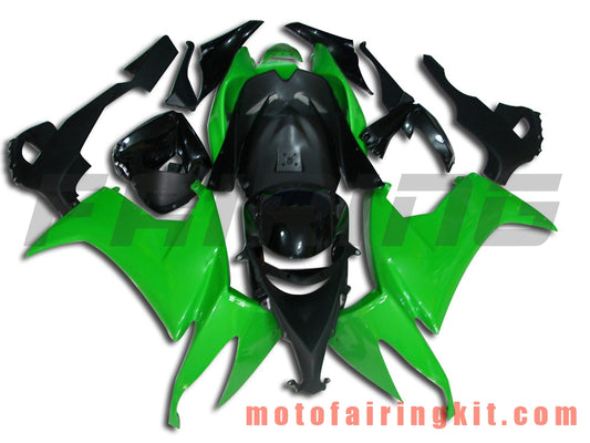 Kits de carenado aptos para ZX-10R ZX10R 2008 2009 2010 ZX10R 08 09 10 Molde de inyección de plástico ABS Carrocería completa para motocicleta Carrocería del mercado de accesorios Marco (negro y verde) B013