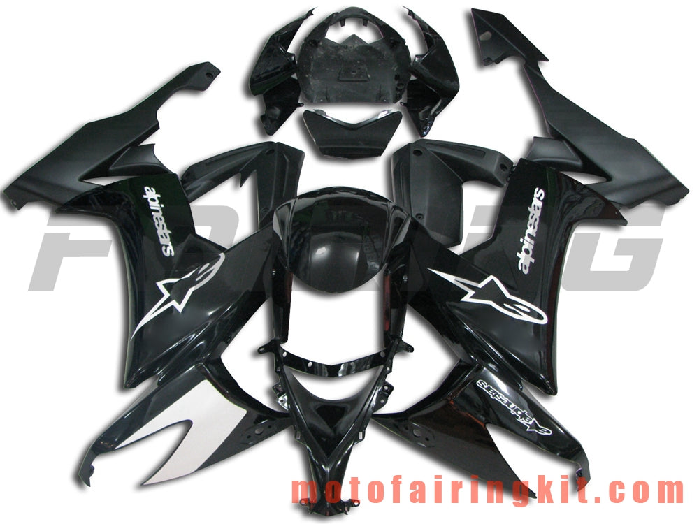 Fairing Kits Fit for ZX-10R ZX10R 2008 2009 2010 ZX10R 08 09 10 Plastic ABS Injection Mold Complete Motorcycle Body Aftermarket Bodywork Frame (Black) B016