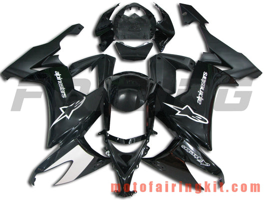 Kits de carenado aptos para ZX-10R ZX10R 2008 2009 2010 ZX10R 08 09 10 Molde de inyección de plástico ABS Carrocería completa para motocicleta Carrocería del mercado de accesorios Marco (negro) B016