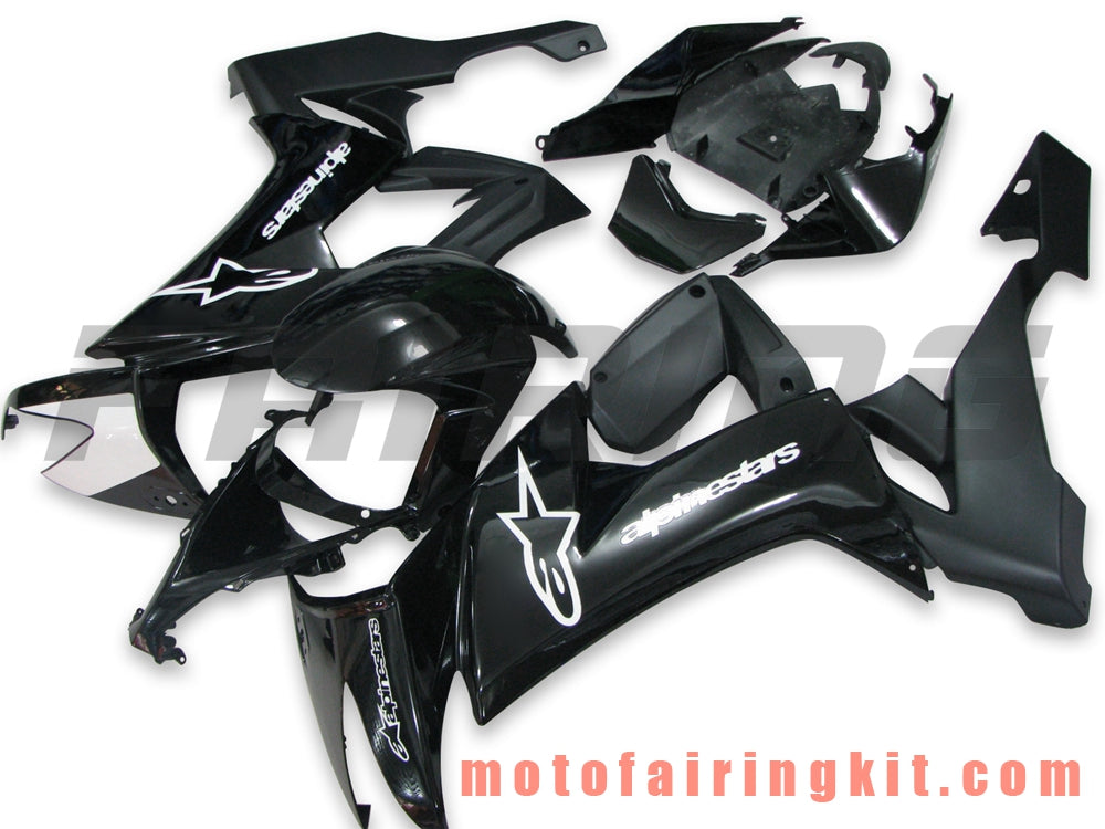 Fairing Kits Fit for ZX-10R ZX10R 2008 2009 2010 ZX10R 08 09 10 Plastic ABS Injection Mold Complete Motorcycle Body Aftermarket Bodywork Frame (Black) B016