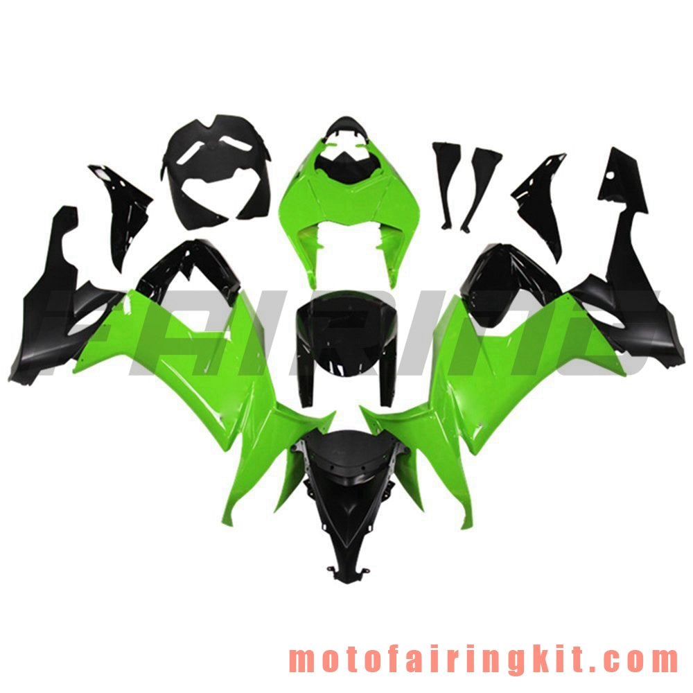 フェアリングキット ZX-10R ZX10R 2008 2009 2010 ZX10R 08 09 10 プラスチック ABS 射出成形 完全なオートバイボディ アフターマーケットボディワークフレーム (グリーン &amp; ブラック) B021