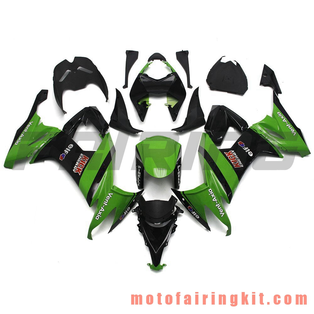 フェアリングキット ZX-10R ZX10R 2008 2009 2010 ZX10R 08 09 10 プラスチック ABS 射出成形 完全なオートバイボディ アフターマーケットボディワークフレーム (グリーン &amp; ブラック) B024