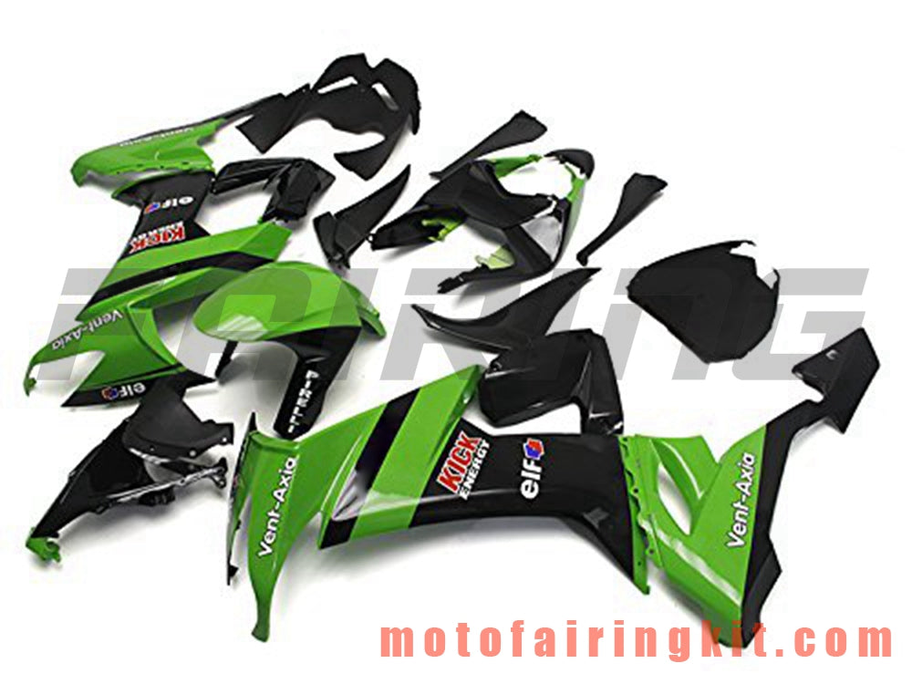 フェアリングキット ZX-10R ZX10R 2008 2009 2010 ZX10R 08 09 10 プラスチック ABS 射出成形 完全なオートバイボディ アフターマーケットボディワークフレーム (グリーン &amp; ブラック) B024