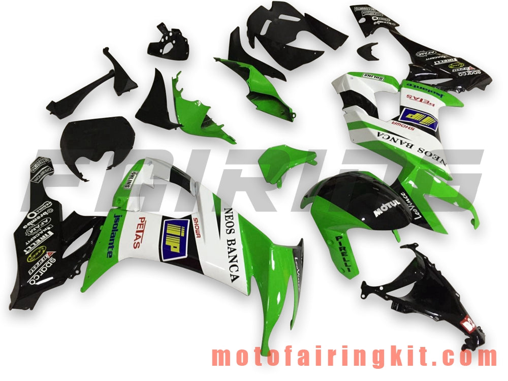 Kits de carenado aptos para ZX-10R ZX10R 2008 2009 2010 ZX10R 08 09 10 Molde de inyección de plástico ABS Carrocería completa para motocicleta Carrocería del mercado de accesorios Marco (verde y negro) B030