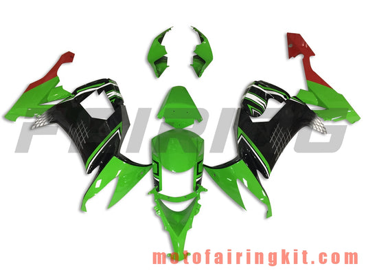 Fairing Kits Fit for ZX-10R ZX10R 2008 2009 2010 ZX10R 08 09 10 Plastic ABS Injection Mold Complete Motorcycle Body Aftermarket Bodywork Frame (Green & Black) B031