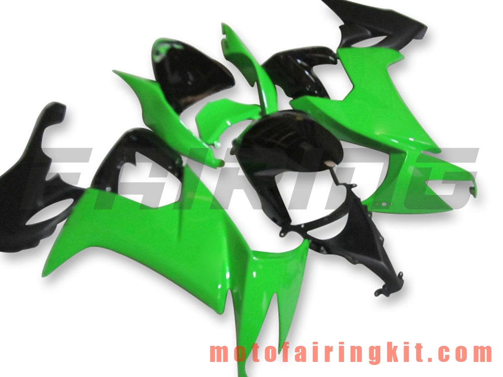 フェアリングキット ZX-10R ZX10R 2008 2009 2010 ZX10R 08 09 10 プラスチック ABS 射出成形 完全なオートバイボディ アフターマーケットボディワークフレーム (グリーン &amp; ブラック) B034