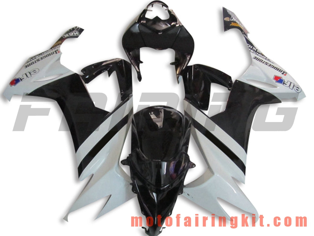 Fairing Kits Fit for ZX-10R ZX10R 2008 2009 2010 ZX10R 08 09 10 Plastic ABS Injection Mold Complete Motorcycle Body Aftermarket Bodywork Frame (Black & White) B035