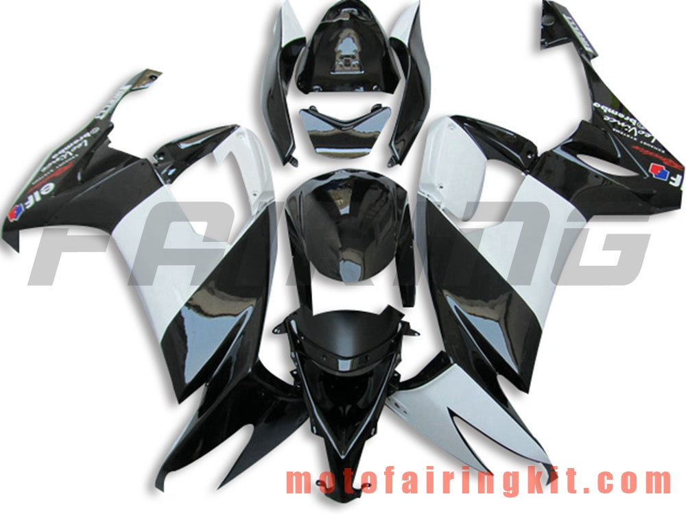 Fairing Kits Fit for ZX-10R ZX10R 2008 2009 2010 ZX10R 08 09 10 Plastic ABS Injection Mold Complete Motorcycle Body Aftermarket Bodywork Frame (Black & White) B036