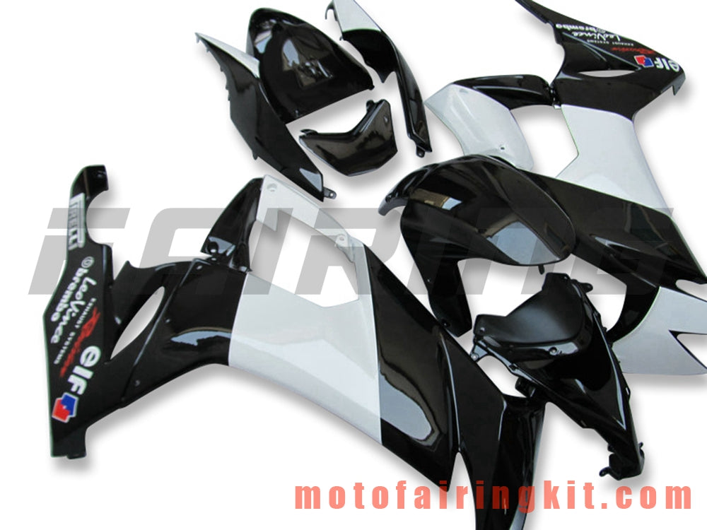 フェアリングキット ZX-10R ZX10R 2008 2009 2010 ZX10R 08 09 10 プラスチック ABS 射出成形 完全なオートバイボディ アフターマーケットボディワークフレーム (ブラック &amp; ホワイト) B036