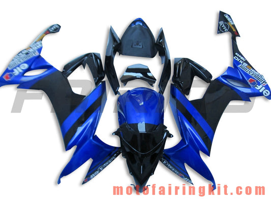 Kits de carenado aptos para ZX-10R ZX10R 2008 2009 2010 ZX10R 08 09 10 Molde de inyección de plástico ABS Carrocería completa para motocicleta Marco de carrocería de posventa (azul y negro) B037