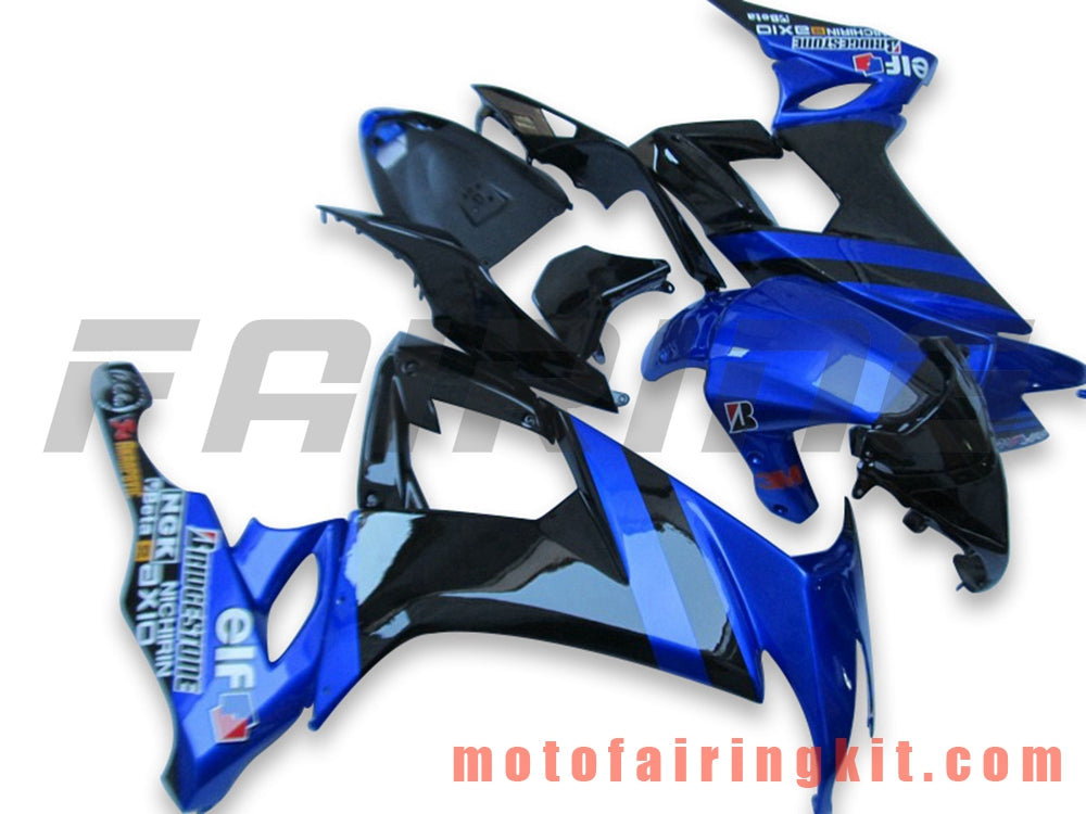 Fairing Kits Fit for ZX-10R ZX10R 2008 2009 2010 ZX10R 08 09 10 Plastic ABS Injection Mold Complete Motorcycle Body Aftermarket Bodywork Frame (Blue & Black) B037