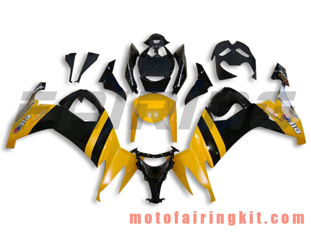 Fairing Kits Fit for ZX-10R ZX10R 2008 2009 2010 ZX10R 08 09 10 Plastic ABS Injection Mold Complete Motorcycle Body Aftermarket Bodywork Frame (Yellow & Black) B038