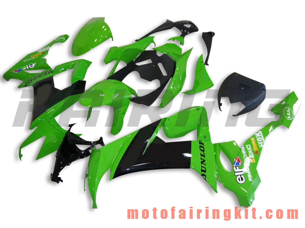 フェアリングキット ZX-10R ZX10R 2008 2009 2010 ZX10R 08 09 10 プラスチック ABS 射出成形 完全なオートバイ車体 アフターマーケット車体フレーム (グリーン &amp; ブラック) B040