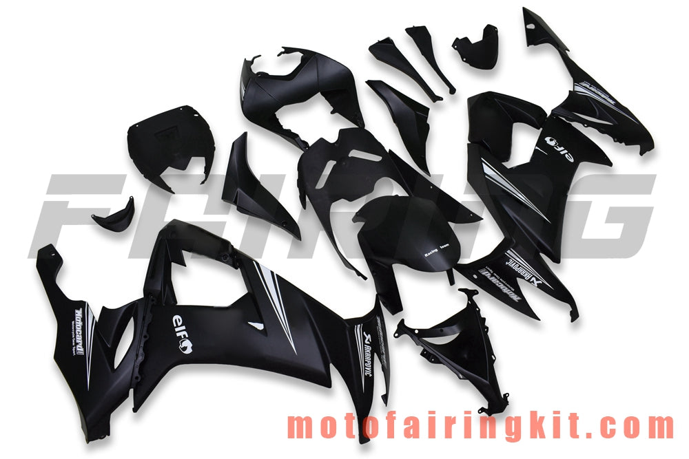 Fairing Kits Fit for ZX-10R ZX10R 2008 2009 2010 ZX10R 08 09 10 Plastic ABS Injection Mold Complete Motorcycle Body Aftermarket Bodywork Frame (Black) B042