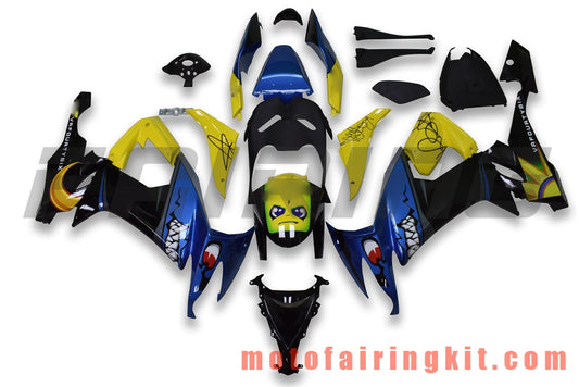 Fairing Kits Fit for ZX-10R ZX10R 2008 2009 2010 ZX10R 08 09 10 Plastic ABS Injection Mold Complete Motorcycle Body Aftermarket Bodywork Frame (Black & Yellow) B043