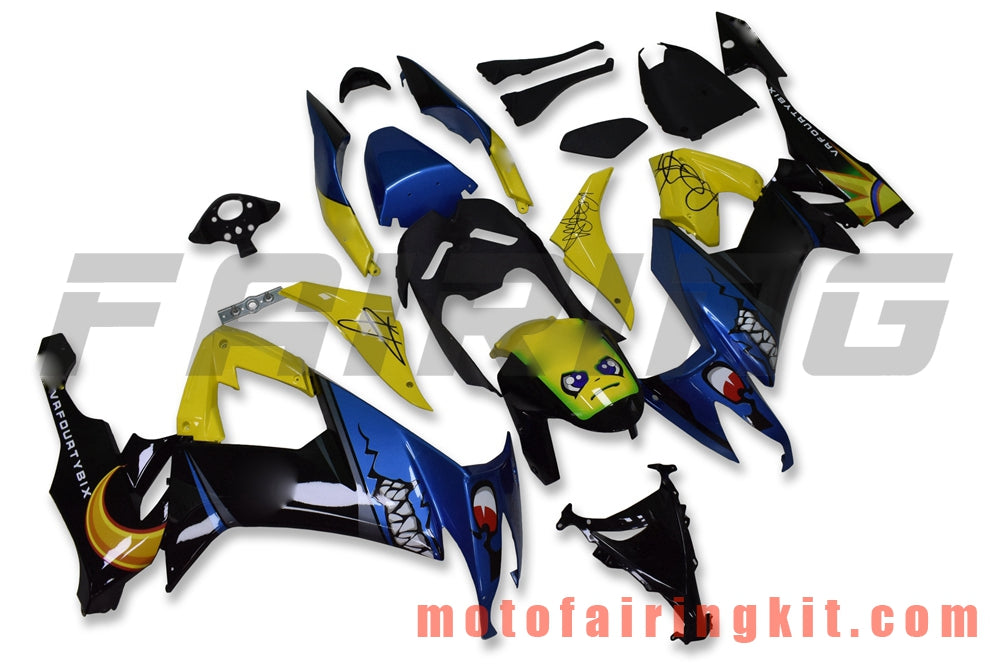 Fairing Kits Fit for ZX-10R ZX10R 2008 2009 2010 ZX10R 08 09 10 Plastic ABS Injection Mold Complete Motorcycle Body Aftermarket Bodywork Frame (Black & Yellow) B043