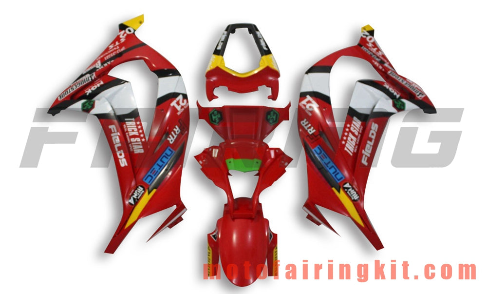 Fairing Kits Fit for ZX-10R ZX10R 2011 2012 2013 2014 2015 Plastic ABS Injection Mold Complete Motorcycle Body Aftermarket Bodywork Frame (Red & White) B001