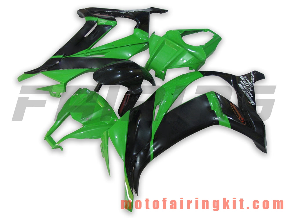 フェアリングキット ZX-10R ZX10R 2011 2012 2013 2014 2015 プラスチック ABS 射出成形 完全なオートバイボディ アフターマーケットボディワークフレーム (グリーン &amp; ブラック) B002