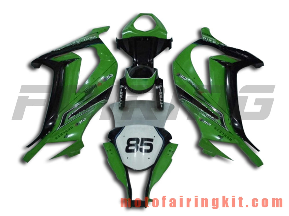 フェアリングキット ZX-10R ZX10R 2011 2012 2013 2014 2015 プラスチック ABS 射出成形 完全なオートバイボディ アフターマーケットボディワークフレーム (グリーン &amp; ブラック) B004