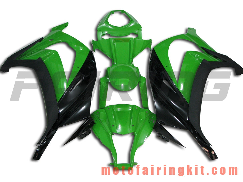 フェアリングキット ZX-10R ZX10R 2011 2012 2013 2014 2015 プラスチック ABS 射出成形 完全なオートバイボディ アフターマーケットボディワークフレーム (グリーン &amp; ブラック) B007