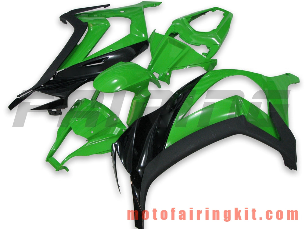 フェアリングキット ZX-10R ZX10R 2011 2012 2013 2014 2015 プラスチック ABS 射出成形 完全なオートバイボディ アフターマーケットボディワークフレーム (グリーン &amp; ブラック) B007