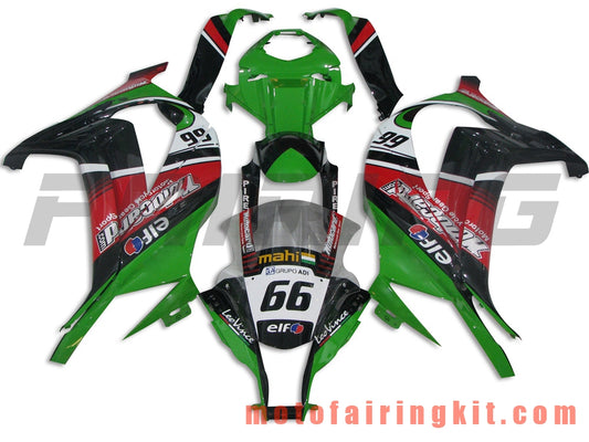 Fairing Kits Fit for ZX-10R ZX10R 2011 2012 2013 2014 2015 Plastic ABS Injection Mold Complete Motorcycle Body Aftermarket Bodywork Frame (Green & Red) B009