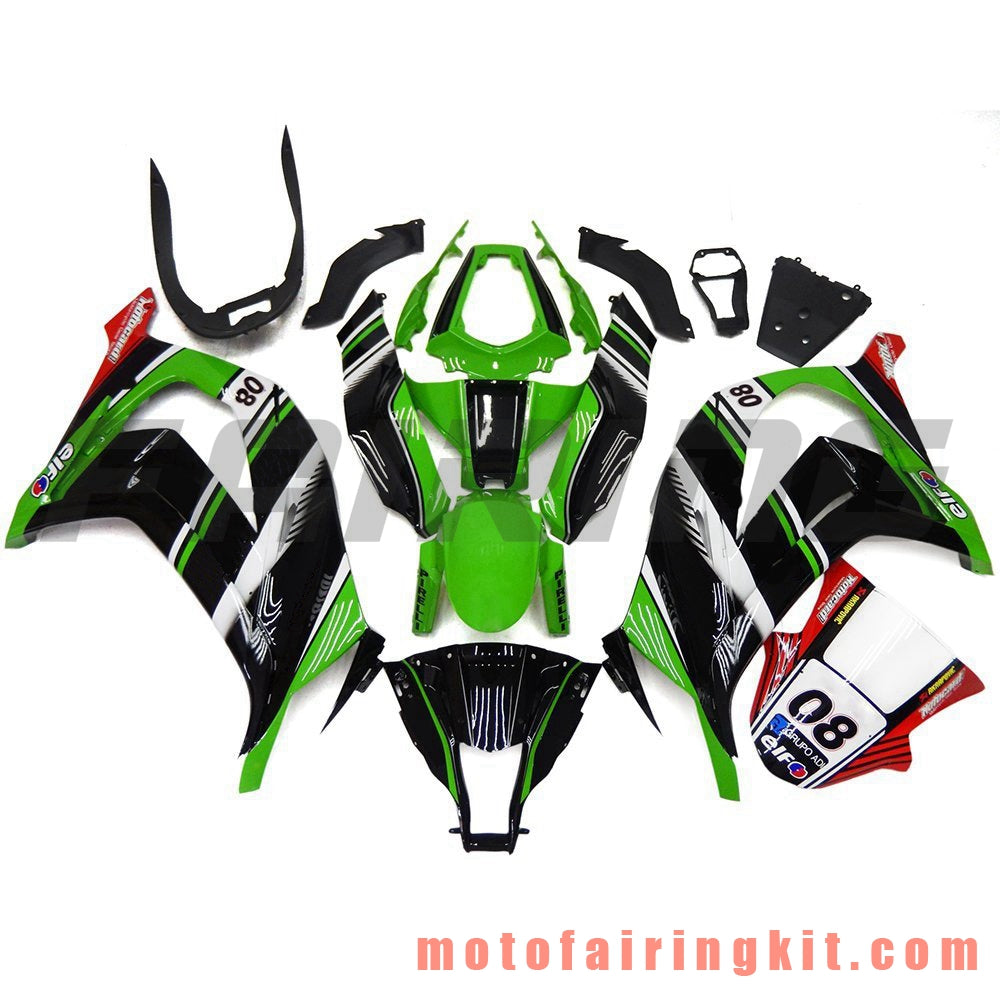 Fairing Kits Fit for ZX-10R ZX10R 2011 2012 2013 2014 2015 Plastic ABS Injection Mold Complete Motorcycle Body Aftermarket Bodywork Frame (Green & Black) B011