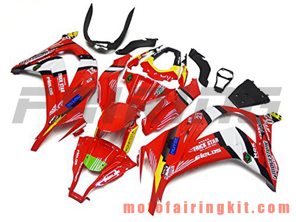 Fairing Kits Fit for ZX-10R ZX10R 2011 2012 2013 2014 2015 Plastic ABS Injection Mold Complete Motorcycle Body Aftermarket Bodywork Frame (Red & Yellow) B013