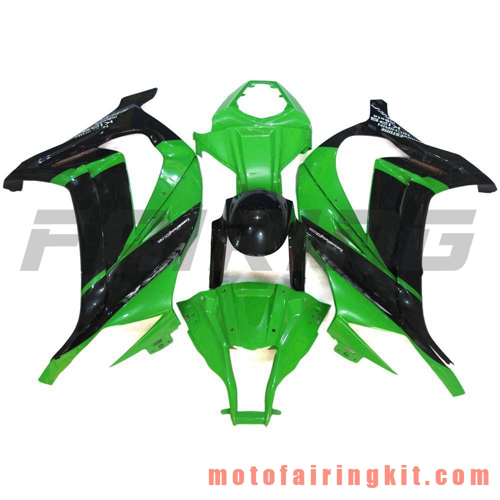 フェアリングキット ZX-10R ZX10R 2011 2012 2013 2014 2015 プラスチック ABS 射出成形 完全なオートバイボディ アフターマーケットボディワークフレーム (グリーン &amp; ブラック) B016