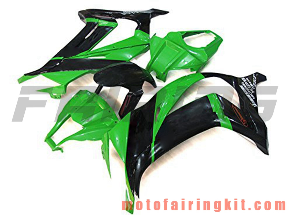 フェアリングキット ZX-10R ZX10R 2011 2012 2013 2014 2015 プラスチック ABS 射出成形 完全なオートバイボディ アフターマーケットボディワークフレーム (グリーン &amp; ブラック) B016