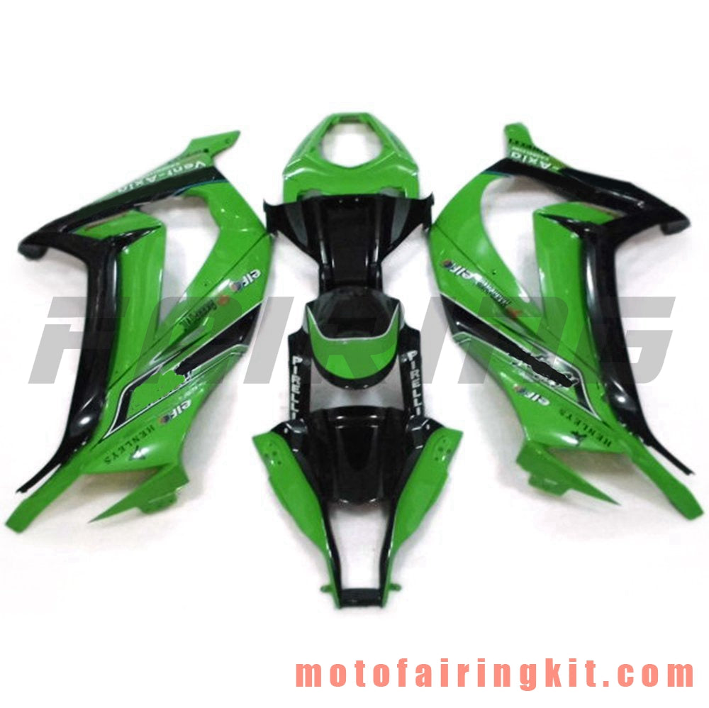 Fairing Kits Fit for ZX-10R ZX10R 2011 2012 2013 2014 2015 Plastic ABS Injection Mold Complete Motorcycle Body Aftermarket Bodywork Frame (Green & Black) B017