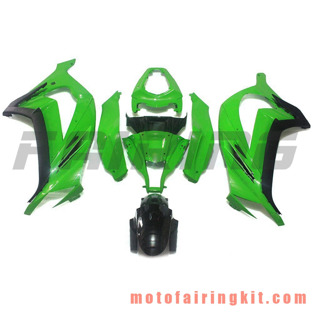 Fairing Kits Fit for ZX-10R ZX10R 2011 2012 2013 2014 2015 Plastic ABS Injection Mold Complete Motorcycle Body Aftermarket Bodywork Frame (Green & Black) B018