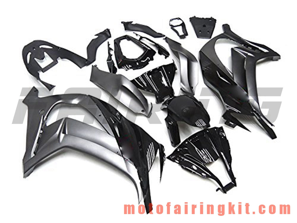 Fairing Kits Fit for ZX-10R ZX10R 2011 2012 2013 2014 2015 Plastic ABS Injection Mold Complete Motorcycle Body Aftermarket Bodywork Frame (Black & Gray) B019