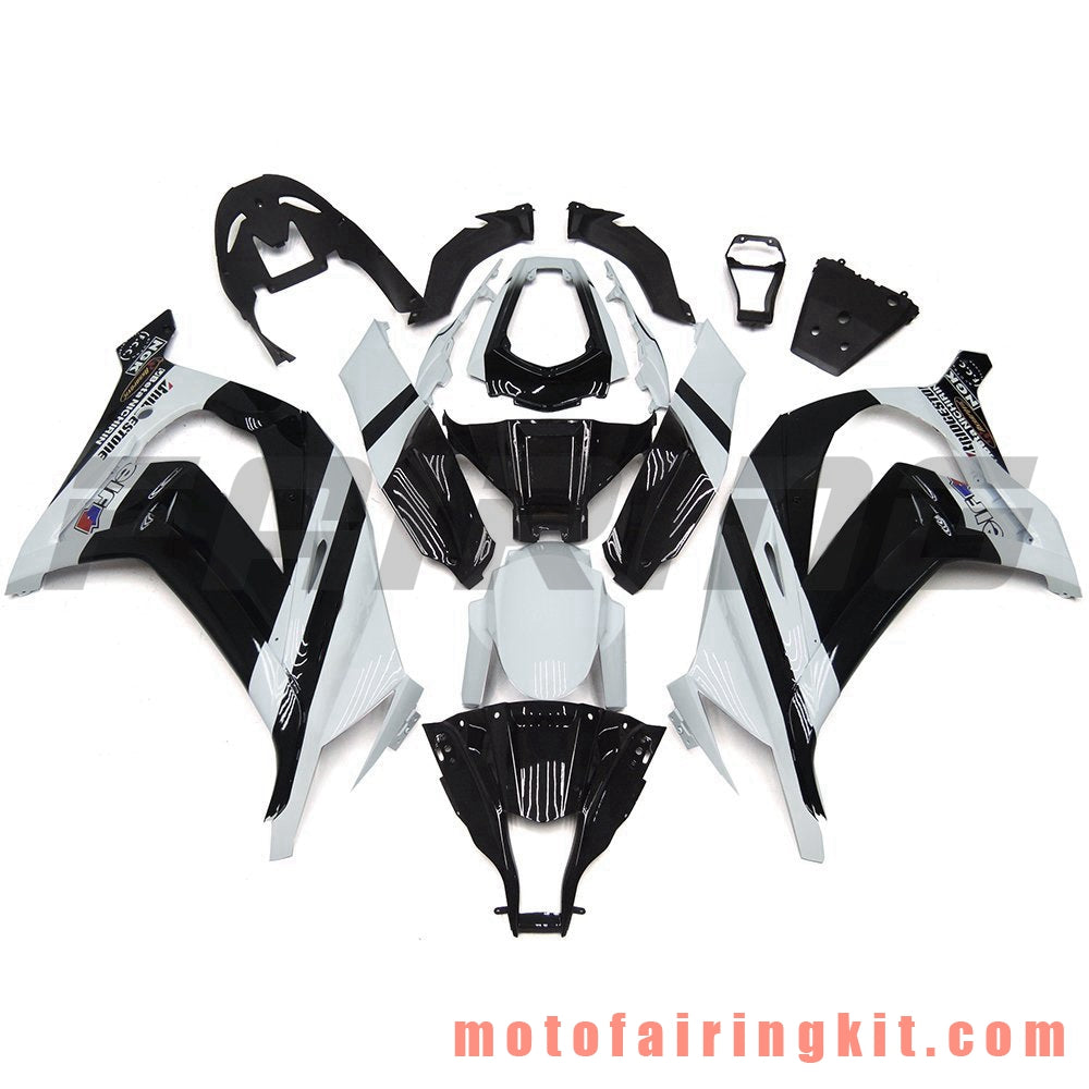 Fairing Kits Fit for ZX-10R ZX10R 2011 2012 2013 2014 2015 Plastic ABS Injection Mold Complete Motorcycle Body Aftermarket Bodywork Frame (Black & White) B021