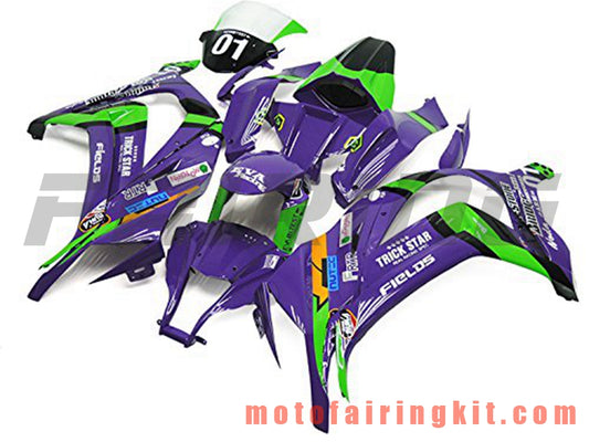 Kits de carenado aptos para ZX-10R ZX10R 2011 2012 2013 2014 2015 Molde de inyección de plástico ABS Carrocería completa para motocicleta Marco de carrocería de posventa (verde y morado) B023