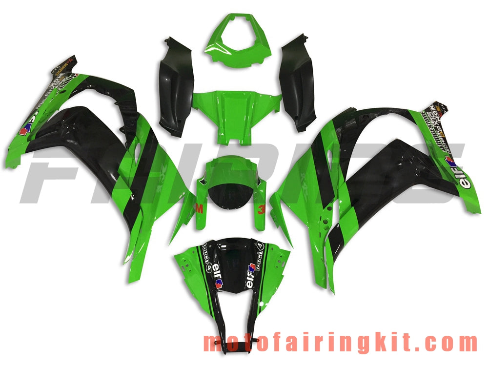 フェアリングキット ZX-10R ZX10R 2011 2012 2013 2014 2015 プラスチック ABS 射出成形 完全なオートバイボディ アフターマーケットボディワークフレーム (グリーン &amp; ブラック) B025