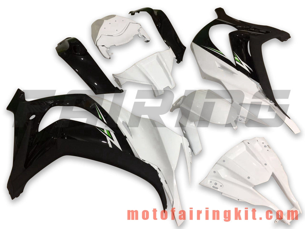 フェアリングキット ZX-10R ZX10R 2011 2012 2013 2014 2015 プラスチック ABS 射出成形 完全なオートバイボディ アフターマーケットボディワークフレーム (ホワイト &amp; ブラック) B026