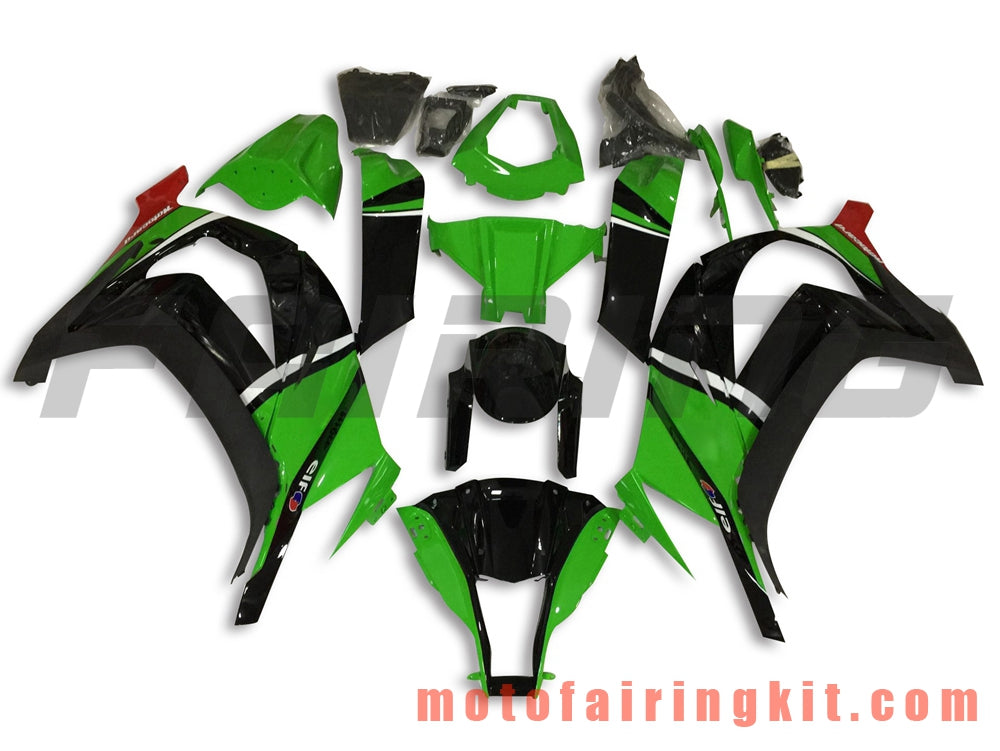 Kits de carenado aptos para ZX-10R ZX10R 2011 2012 2013 2014 2015 Molde de inyección de plástico ABS Carrocería completa para motocicleta Marco de carrocería de posventa (negro y verde) B028