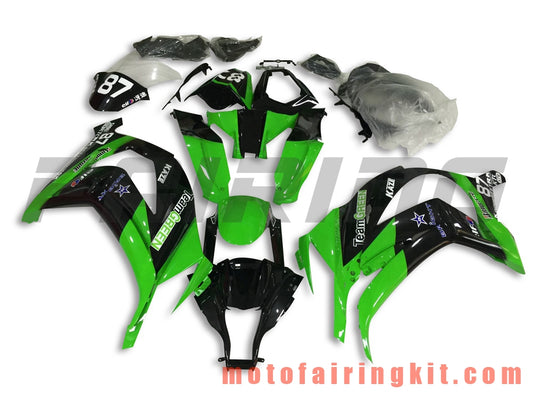 Fairing Kits Fit for ZX-10R ZX10R 2011 2012 2013 2014 2015 Plastic ABS Injection Mold Complete Motorcycle Body Aftermarket Bodywork Frame (Green & Black) B029